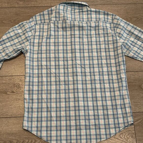 Peter Millar Summer Comfort Mens Large Blue Check Plaid Performance Stretch Golf - Picture 7 of 7